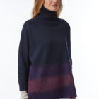 turtle neck sweater in extrafine merino, with a needle-punched motif on the front and back