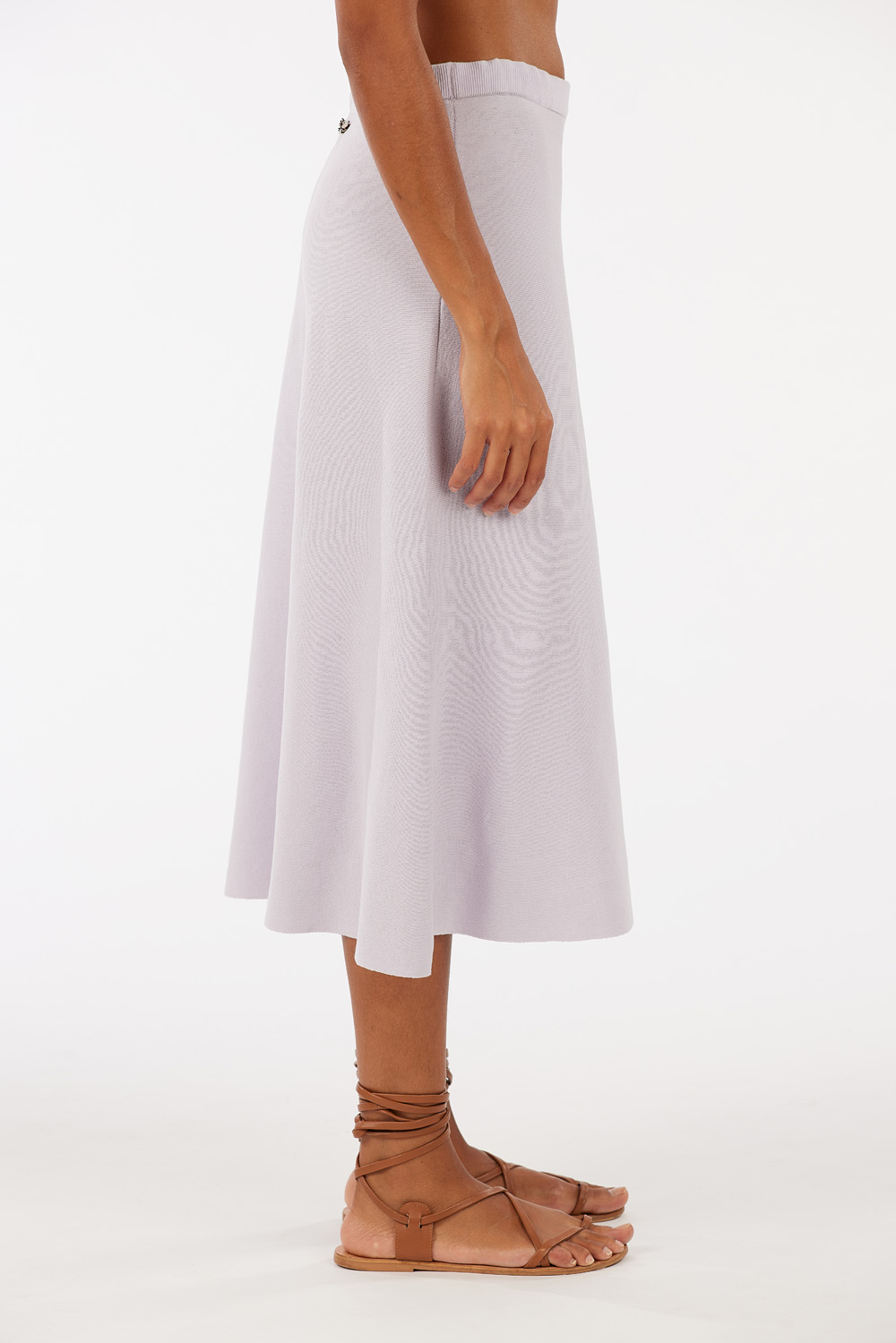 Flared skirt in 100% cotton crêpe