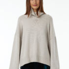 Turtleneck sweater in 100% Extrafine Merino, long dropped sleeves