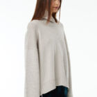 Turtleneck sweater in 100% Extrafine Merino, long dropped sleeves