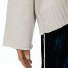 Turtleneck sweater in 100% Extrafine Merino, long dropped sleeves