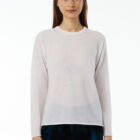 Cashmere-blend crew neck sweater, long sleeves