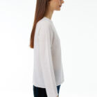 Cashmere-blend crew neck sweater, long sleeves