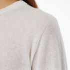 Cashmere-blend crew neck sweater, long sleeves