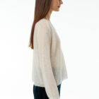 Ultra-light V-neck sweater in Baby Kid Mohair and Extrafine Merino