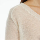 Maglia leggerissima a V in Baby Kid Mohair e Merino Extrafine