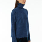 Turtleneck sweater in mélange blend of Cashmere and Lambswool,