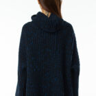 Poncho dolcevita in filato melange blend Cashmere e Lambswool