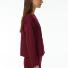 Boat neck sweater in 100% Extrafine Merino, horizontal rib knit