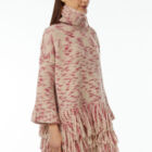 High neck poncho in Baby Alpaca and Merino wool