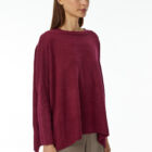 Crew neck sweater in 100% Extrafine Merino with dropped long sleeves