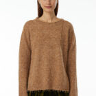 Crew neck sweater in mélange blend of Cashmere and Lambswool