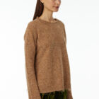 Crew neck sweater in mélange blend of Cashmere and Lambswool