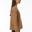 Crew neck sweater in mélange blend of Cashmere and Lambswool