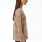 Crew neck sweater in 100% Extrafine Merino, dropped long sleeves