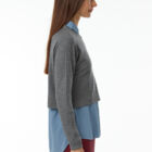 Cashmere-blend crew neck sweater, long raglan sleeves