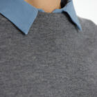 Cashmere-blend crew neck sweater, long raglan sleeves