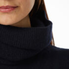 Sleeveless high-neck sweater in 100% Extrafine Merino, ribbed collar