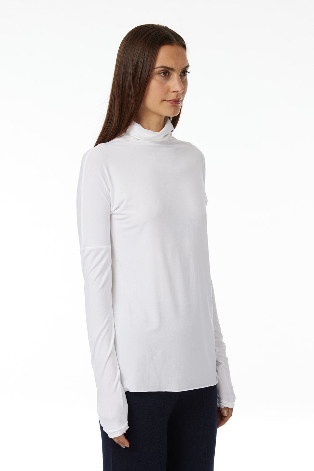 Turtle neck T-shirt in microfiber Jersey