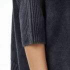 Turtle neck sweater in 100% Extrafine Merino with dropped sleeves below the elbow