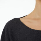 Wide crew neck sweater in 100% Extrafine Merino