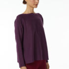 Boat neck sweater in 100% Extrafine Merino, horizontal rib knit,