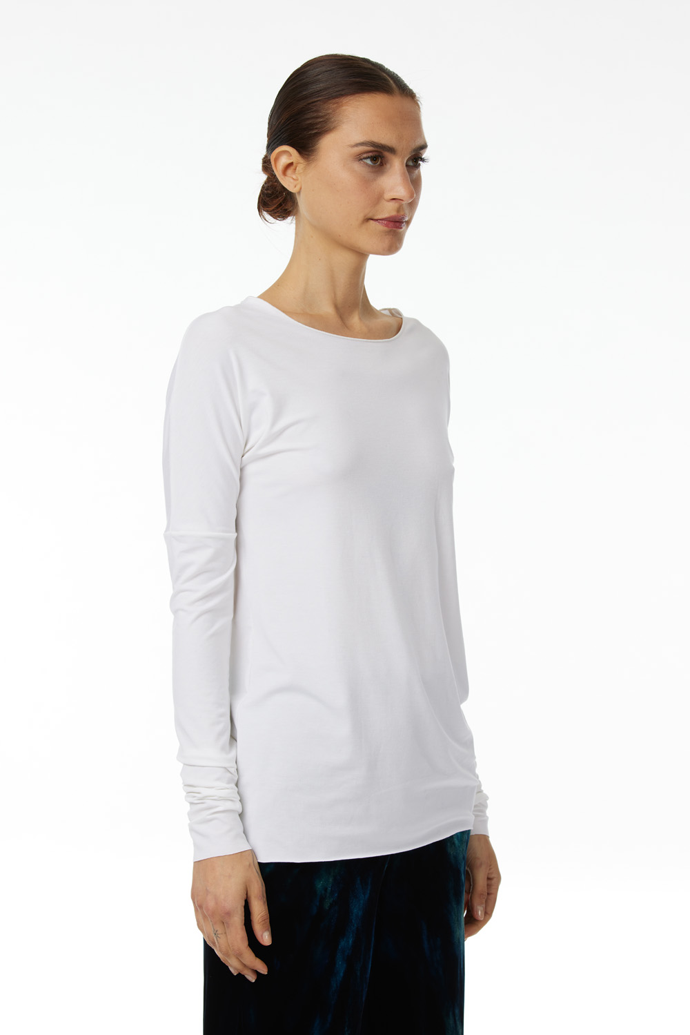 Crew neck T-shirt in microfiber Jersey