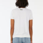 T-shirt in jersey di viscosa stretch girocollo, manica corta con bordino.