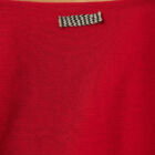 Boat neck tubolar sweater with tie at sleeve, sleeve lenght 3/4. Fitted vestibility.