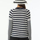 V neck ribbed cardigan in viscose stretch, long sleeve saddle shoulder tight vestibility.